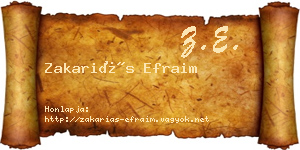 Zakariás Efraim névjegykártya